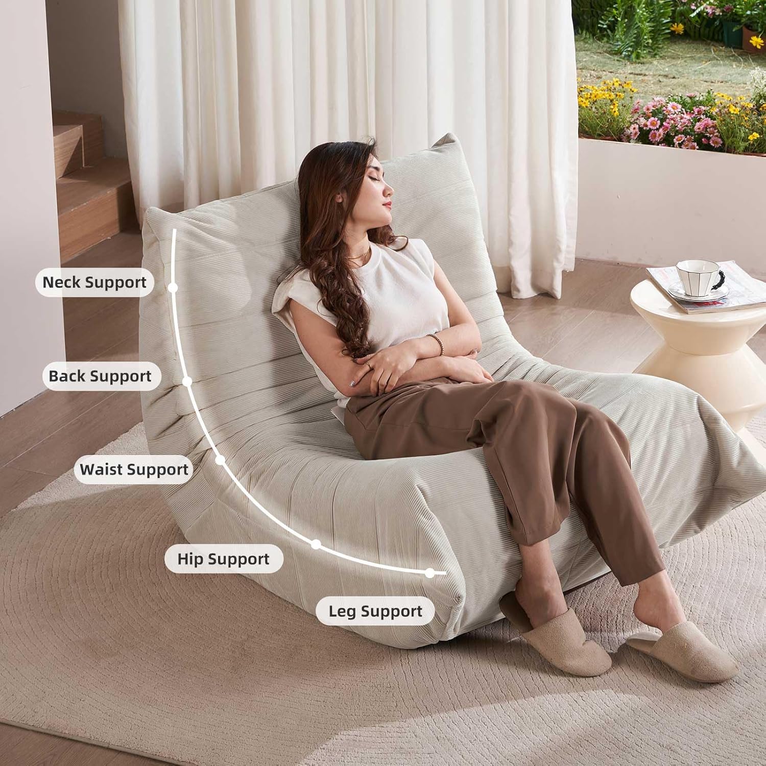 Corduroy Togo-Style Floor Couch