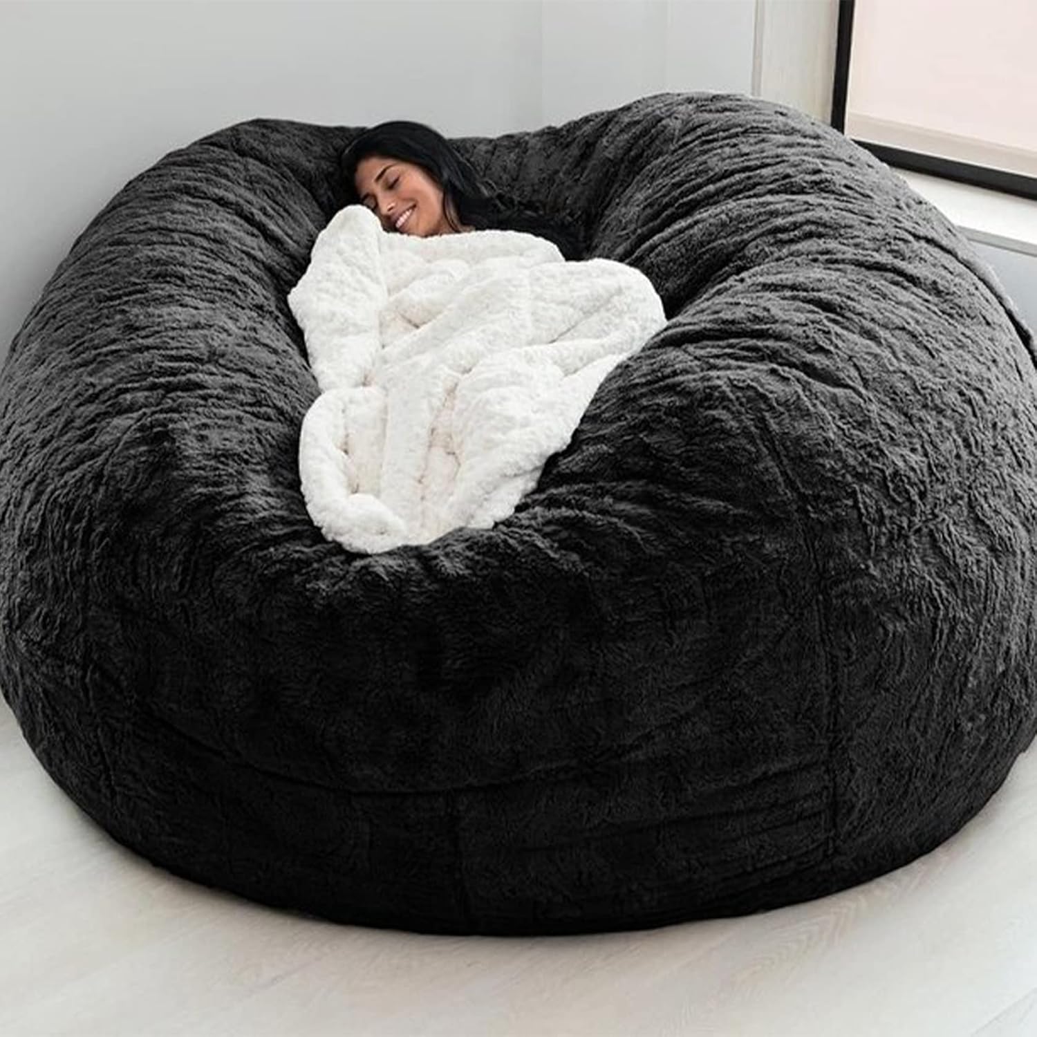 Washable Faux-Fur Bean Bag Cover