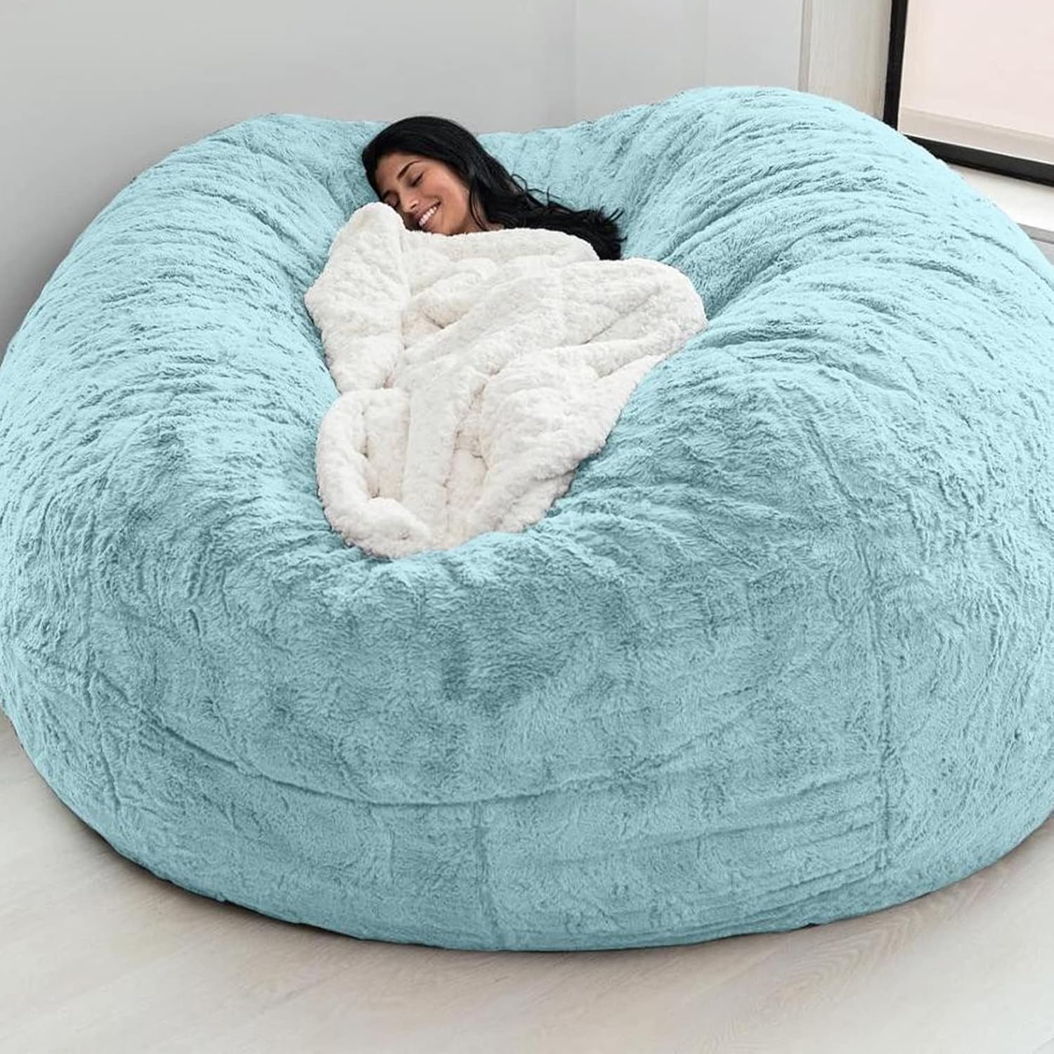 Washable Faux-Fur Bean Bag Cover