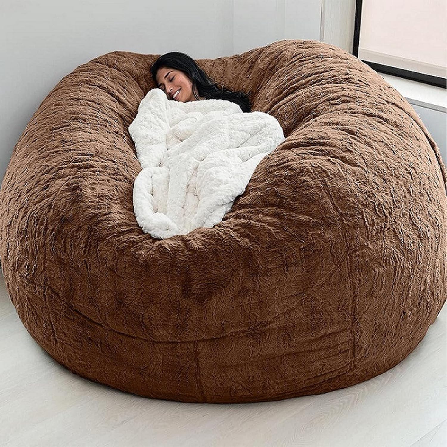 Washable Faux-Fur Bean Bag Cover