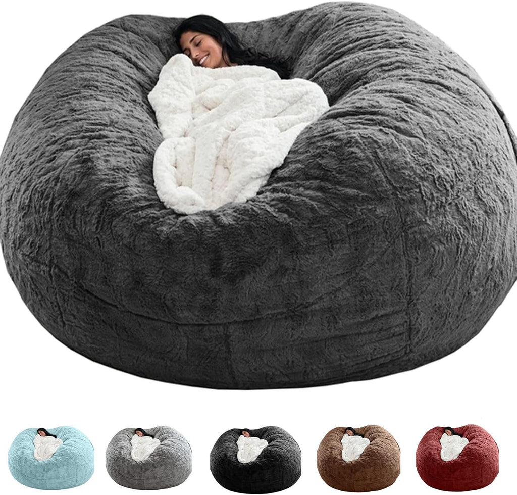 Washable Faux-Fur Bean Bag Cover