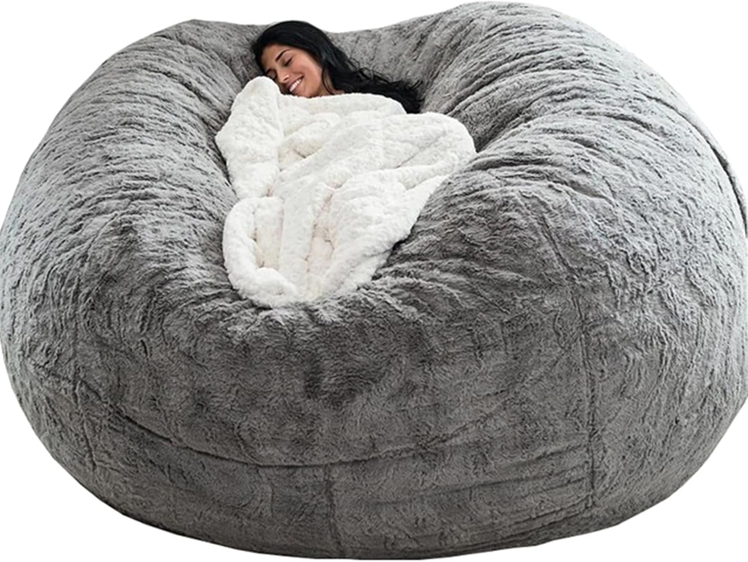 Washable Faux-Fur Bean Bag Cover