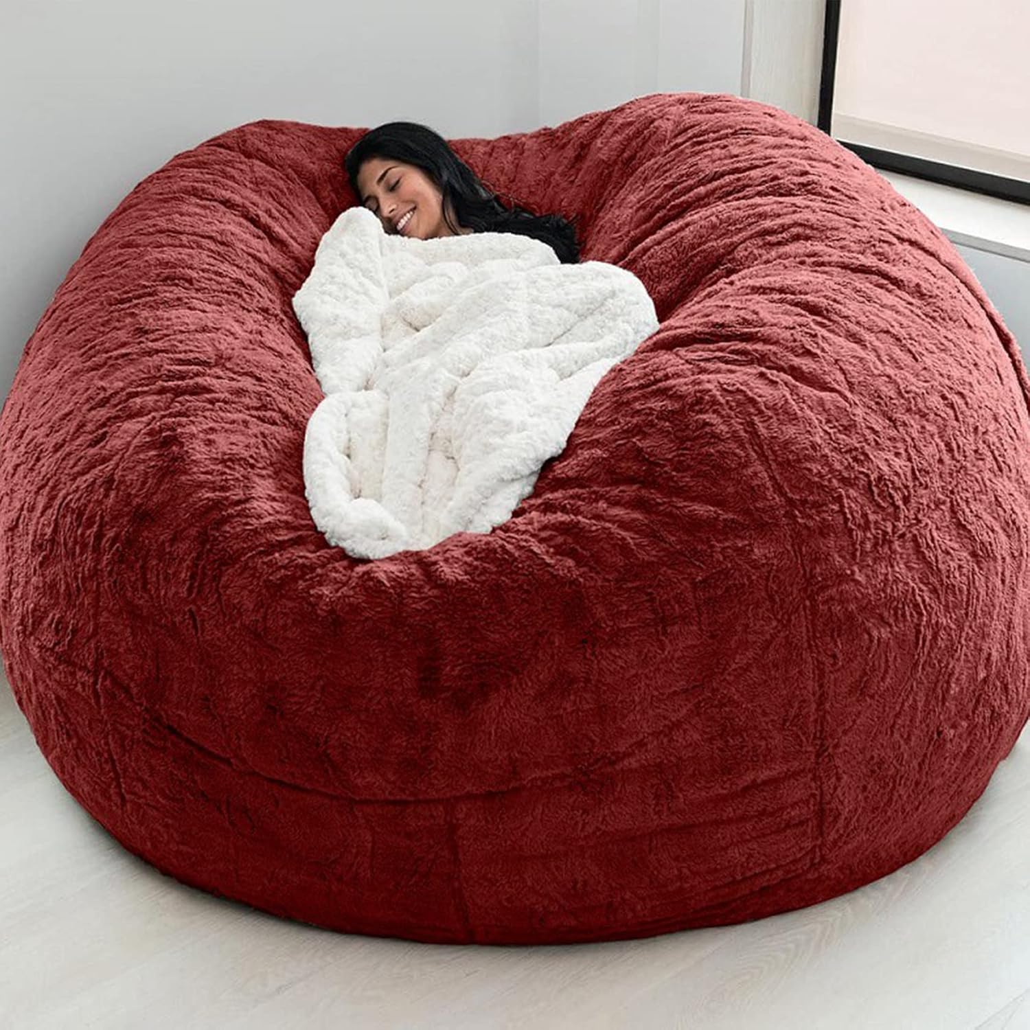 Washable Faux-Fur Bean Bag Cover