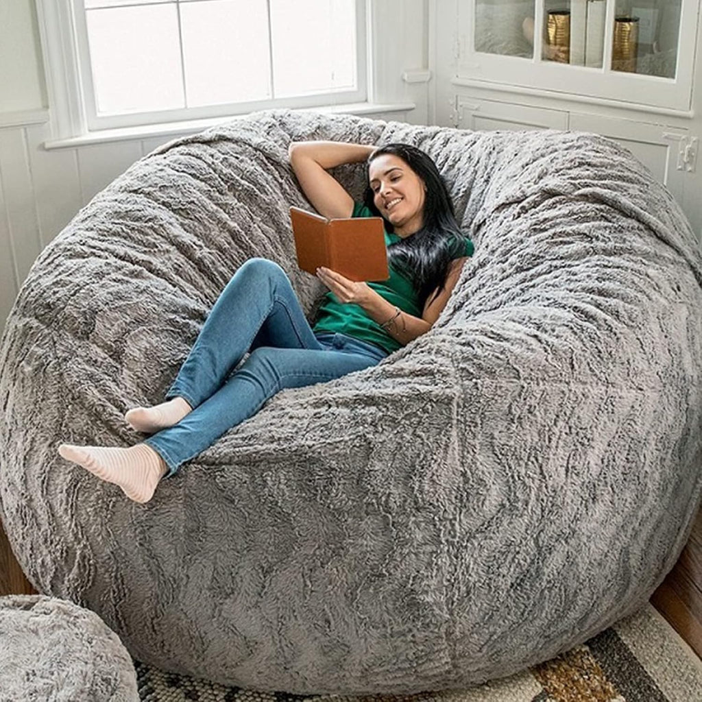 Washable Faux-Fur Bean Bag Cover