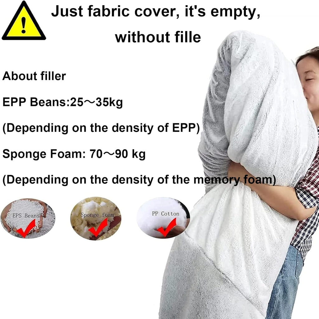 Washable Faux-Fur Bean Bag Cover