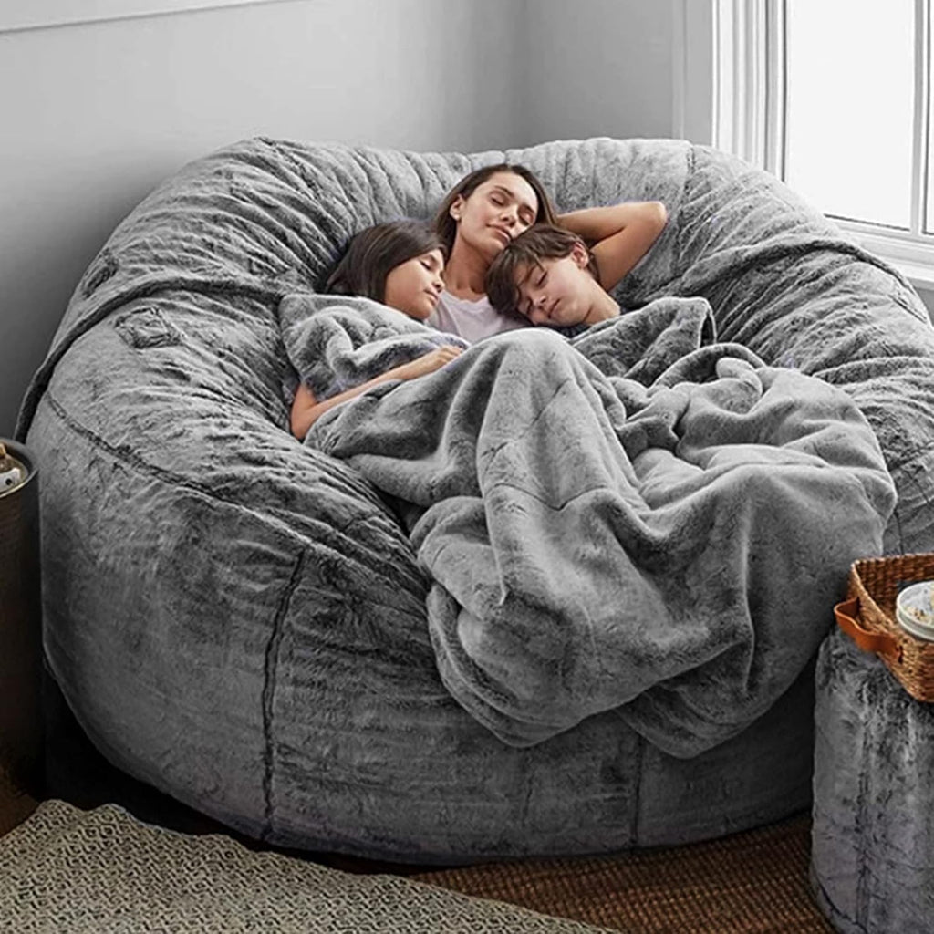 Washable Faux-Fur Bean Bag Cover